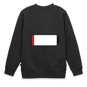 Battery (low / empty - 10%) - Kids Premium Organic Sweatshirt - black - Back - AI Model Kid Female (0cm)