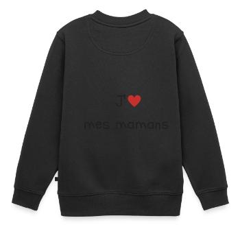 J'aime mes mamans - Vêtements bébé et enfants - Sweat Premium enfant bio - noir - Dos - AI Model Kid Female (0cm)