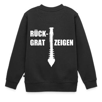 Rückgrat Zeigen - Kinder Premium Organic Sweatshirt - Schwarz - Hinten - AI Model Kid Female (0cm)