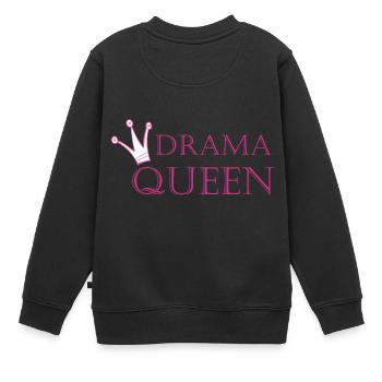 Drama-Queen - Kinder Premium Organic Sweatshirt - Schwarz - Hinten - AI Model Kid Female (0cm)