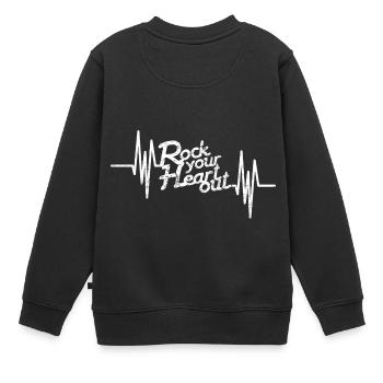 Herz Rock heavy Metal Geschenk Hardrock Festival - Kinder Premium Organic Sweatshirt - Schwarz - Hinten - AI Model Kid Female (0cm)