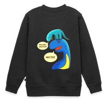 Atheist Dad Does God Exist? Not yet Dinosaurier - Kinder Premium Organic Sweatshirt - Schwarz - Hinten - AI Model Kid Female (0cm)
