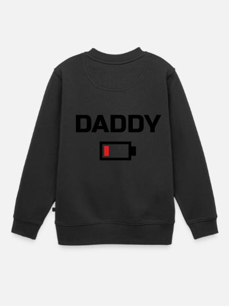 DADDY T-shirt à faible consommation d'énergie NOIR ÉTIQUETÉ - Sweat Premium enfant bio - noir