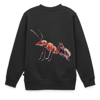 Ameise - Kinder Premium Organic Sweatshirt - Schwarz - Hinten - AI Model Kid Female (0cm)