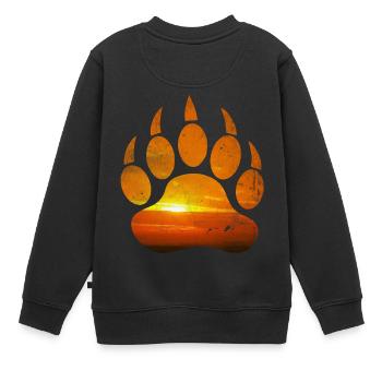 Bärenkralle Geschenk Bär Bären Bärenfüß Pfote - Kinder Premium Organic Sweatshirt - Schwarz - Hinten - AI Model Kid Female (0cm)