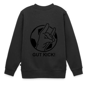 GUT KICK Fussball Kreisliga Kicken Geschenkidee - Kinder Premium Organic Sweatshirt - Schwarz - Hinten - AI Model Kid Female (0cm)