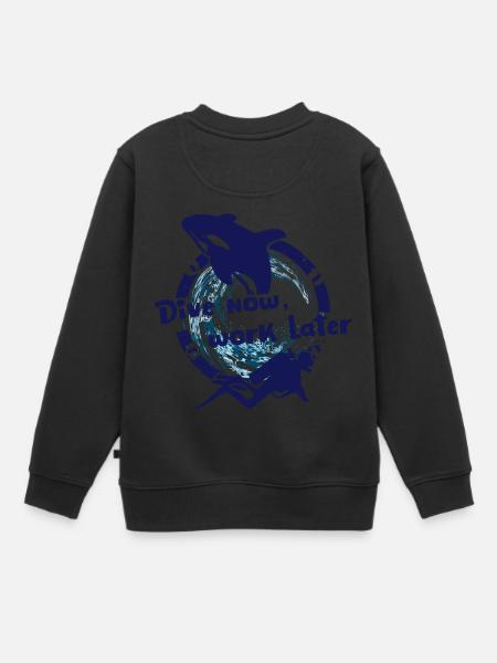 Dive Now - Kinder Premium Organic Sweatshirt - Schwarz