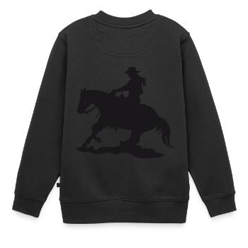 Sliding Stop - Kinder Premium Organic Sweatshirt - Schwarz - Hinten - AI Model Kid Female (0cm)