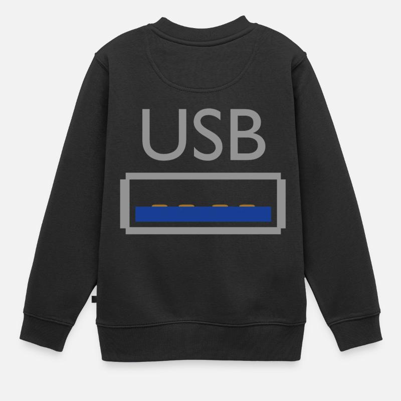 USB - Sweat Premium enfant bio - noir