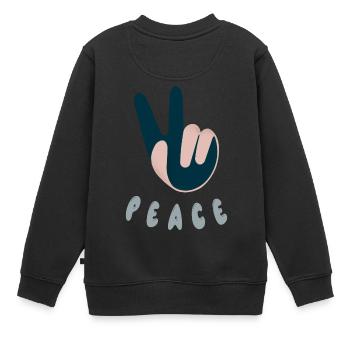 peace - Kinder Premium Organic Sweatshirt - Schwarz - Hinten - AI Model Kid Female (0cm)