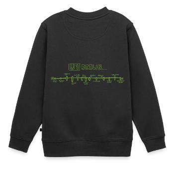 Berlin U-Bahn - U1 - HD - Germany - Kids Premium Organic Sweatshirt - black - Back - AI Model Kid Female (0cm)