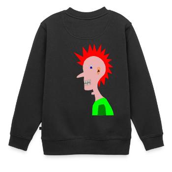 Cooler Punk, Punker - Kinder Premium Organic Sweatshirt - Schwarz - Hinten - AI Model Kid Female (0cm)
