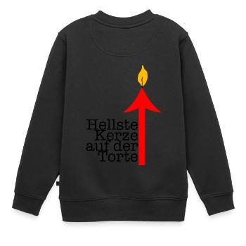 hellste kerze - Kinder Premium Organic Sweatshirt - Schwarz - Hinten - AI Model Kid Female (0cm)