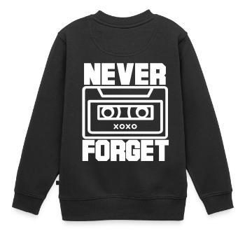 Never Forget Oldie Tape DJ Retro Alt 80er Jahre - Kinder Premium Organic Sweatshirt - Schwarz - Hinten - AI Model Kid Female (0cm)