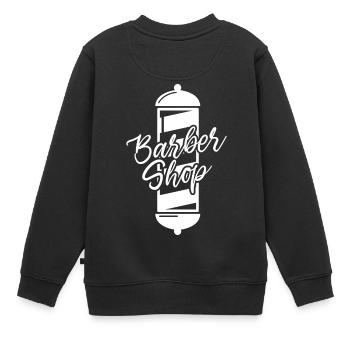 Barber Shop - Kinder Premium Organic Sweatshirt - Schwarz - Hinten - AI Model Kid Female (0cm)