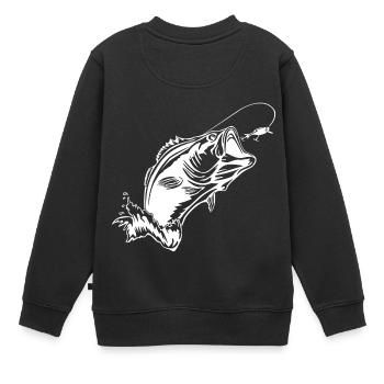 poisson - Sweat Premium enfant bio - noir - Dos - AI Model Kid Female (0cm)