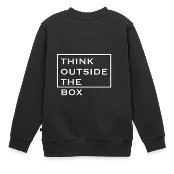 Think Outside The Box - Kids Premium Organic Sweatshirt - black - Back - AI Model Kid Female (0cm)