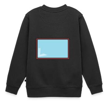 Fernseher / Spiegel / Fenster - Kinder Premium Organic Sweatshirt - Schwarz - Hinten - AI Model Kid Female (0cm)