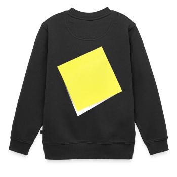 note jaune , adhésif , sticky note - Sweat Premium enfant bio - noir - Dos - AI Model Kid Female (0cm)