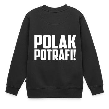 Polak Potrafi inscription en blanc - Sweat Premium enfant bio - noir - Dos - AI Model Kid Female (0cm)