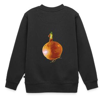Onion Zwiebel - Kinder Premium Organic Sweatshirt - Schwarz - Hinten - AI Model Kid Female (0cm)