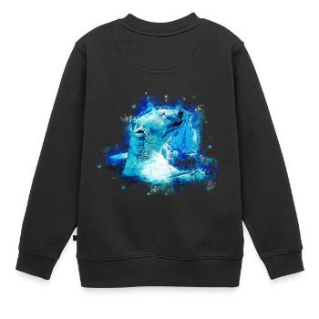 gxp ours polaire ours polaire enjoyer aquarelle splatter - Sweat Premium enfant bio - noir - Dos - AI Model Kid Female (0cm)