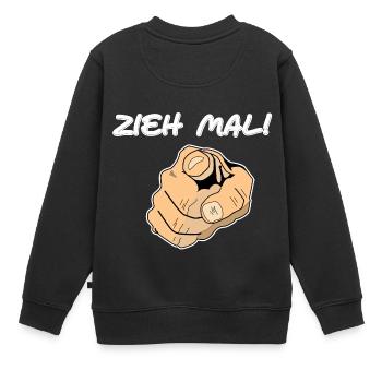 Zieh mal am Finger - Kinder Premium Organic Sweatshirt - Schwarz - Hinten - AI Model Kid Female (0cm)