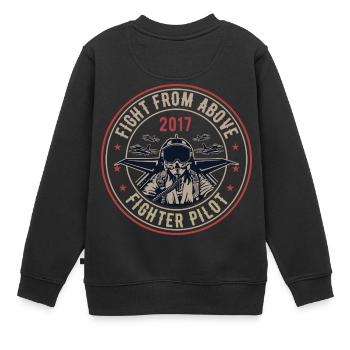 Fight From Above - Kinder Premium Organic Sweatshirt - Schwarz - Hinten - AI Model Kid Female (0cm)