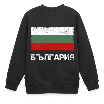 Bulgarie - Sweat Premium enfant bio - noir - Dos - AI Model Kid Female (0cm)