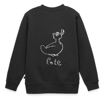 Ente - Kinder Premium Organic Sweatshirt - Schwarz - Hinten - AI Model Kid Female (0cm)