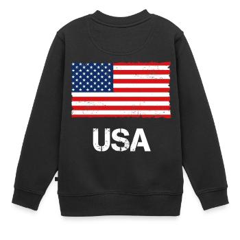 États-Unis - Sweat Premium enfant bio - noir - Dos - AI Model Kid Female (0cm)