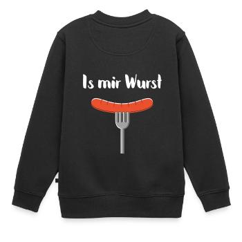 Is mir Wurst - Kinder Premium Organic Sweatshirt - Schwarz - Hinten - AI Model Kid Female (0cm)