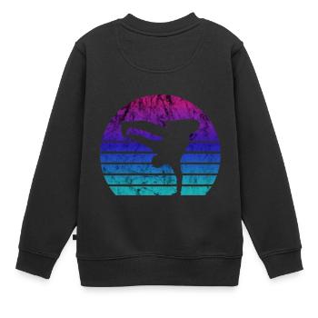 Breakdance Breakdancer Hip Hop Distressed Regardez cadeau - Sweat Premium enfant bio - noir - Dos - AI Model Kid Female (0cm)