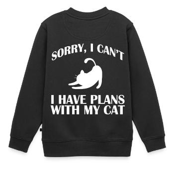 Katze Kätzchen Mieze Kitten Miezekatze Katzendame - Kinder Premium Organic Sweatshirt - Schwarz - Hinten - AI Model Kid Female (0cm)