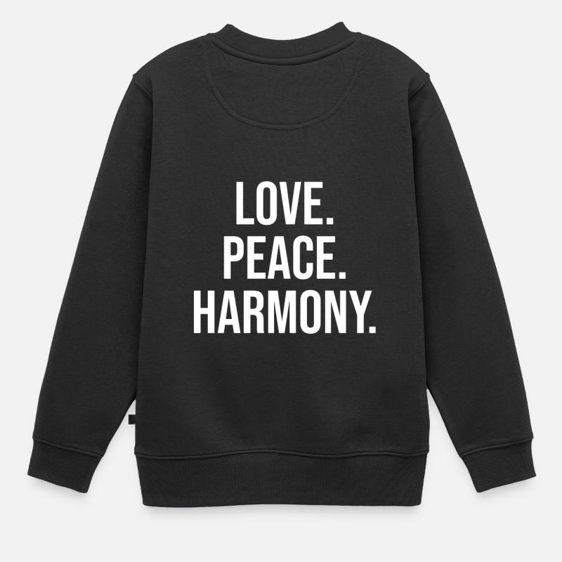 Amour paix harmonie - Sweat Premium enfant bio - noir