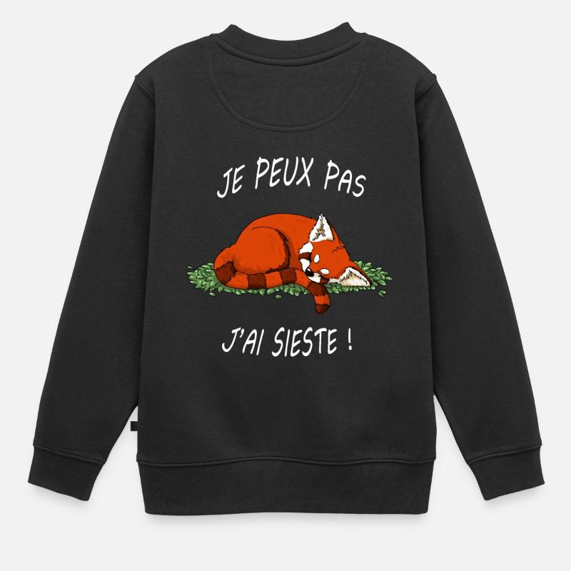 panda roux - Sweat Premium enfant bio - noir