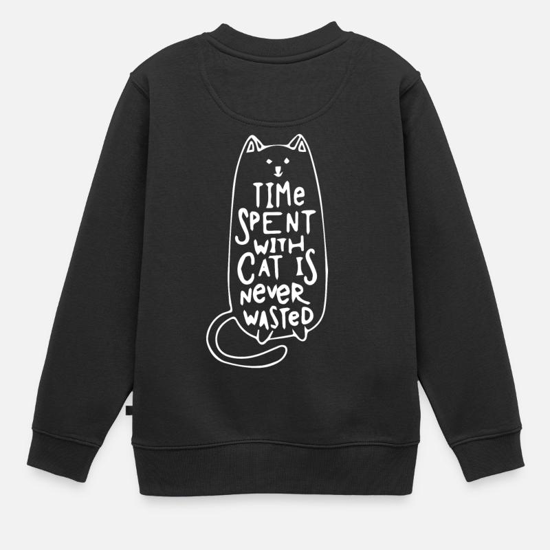 Passez du temps avec le cadeau chat chaton loisirs - Sweat Premium enfant bio - noir