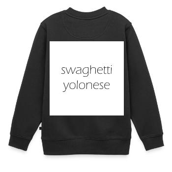 Swaghetti Yolonese! Weiß Karo Geschenk Idee - Kinder Premium Organic Sweatshirt - Schwarz - Hinten - AI Model Kid Female (0cm)