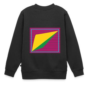 Retro form - Kids Premium Organic Sweatshirt - black - Back - AI Model Kid Female (0cm)