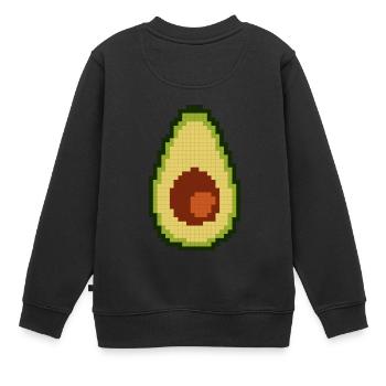 Pixel Avocado - Kinder Premium Organic Sweatshirt - Schwarz - Hinten - AI Model Kid Female (0cm)