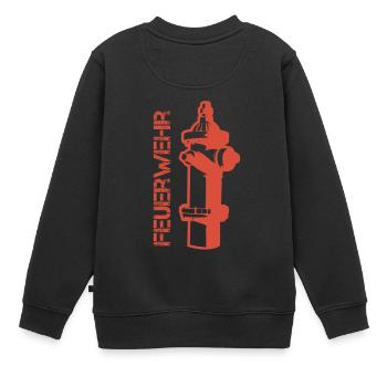 Feuerwehr - Kinder Premium Organic Sweatshirt - Schwarz - Hinten - AI Model Kid Female (0cm)