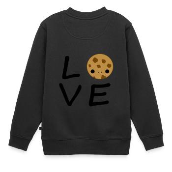 Keks Love - Kinder Premium Organic Sweatshirt - Schwarz - Hinten - AI Model Kid Female (0cm)