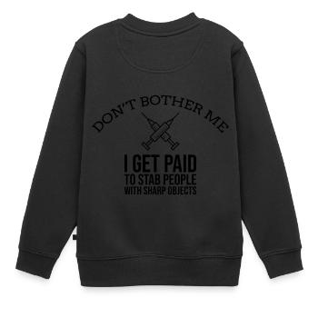 Krankenschwester Spritze - Kinder Premium Organic Sweatshirt - Schwarz - Hinten - AI Model Kid Female (0cm)