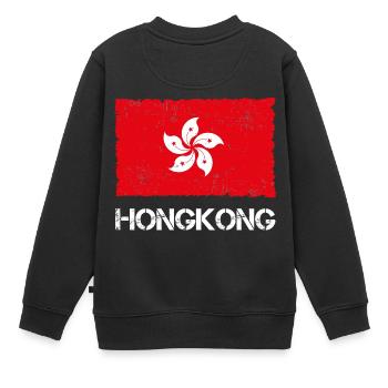 Hong-Kong - Sweat Premium enfant bio - noir - Dos - AI Model Kid Female (0cm)