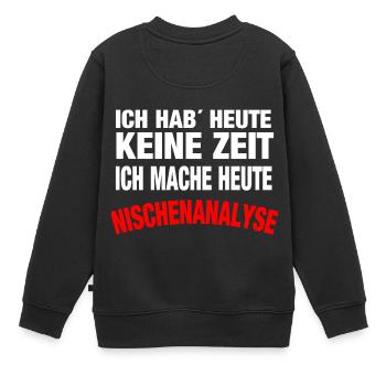 Nischenanalyse - Kinder Premium Organic Sweatshirt - Schwarz - Hinten - AI Model Kid Female (0cm)