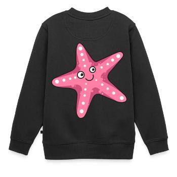 Cadeau de mer d'étoile mer Animal plage vacances bande dessinée - Sweat Premium enfant bio - noir - Dos - AI Model Kid Female (0cm)