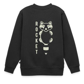 Rocket Raccoon Waschbär - Kinder Premium Organic Sweatshirt - Schwarz - Hinten - AI Model Kid Female (0cm)