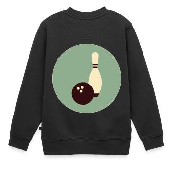 STRIKE -Bowling Star - Kids Premium Organic Sweatshirt - black - Back - AI Model Kid Female (0cm)