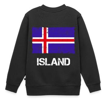 Island - Kinder Premium Organic Sweatshirt - Schwarz - Hinten - AI Model Kid Female (0cm)