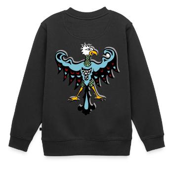 Adler Tribal Indianer Symbol Totem Tattoo Ethno - Kinder Premium Organic Sweatshirt - Schwarz - Hinten - AI Model Kid Female (0cm)